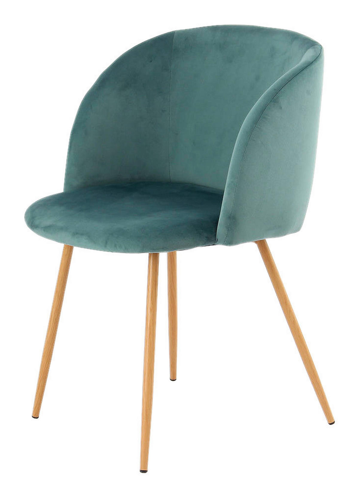 Stuhl Celina 100 2er grün Microfaser B/H/T: ca. 54x84x56 cm Celina 100 2er - Eiche/grün (54,00/84,00/56,00cm) - 360 Living