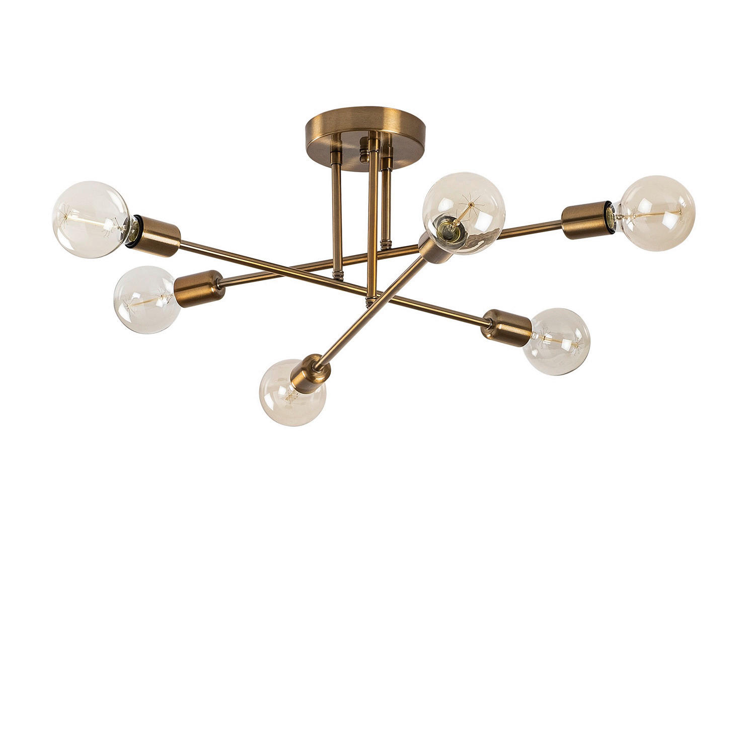 Opviq Deckenleuchte Flower bronze Metall B/H/T/L/D: ca. 64x30x64x64x64 cm E27 6 Brennstellen Flower - bronze (64,00/64,00/30,00cm) - Opviq