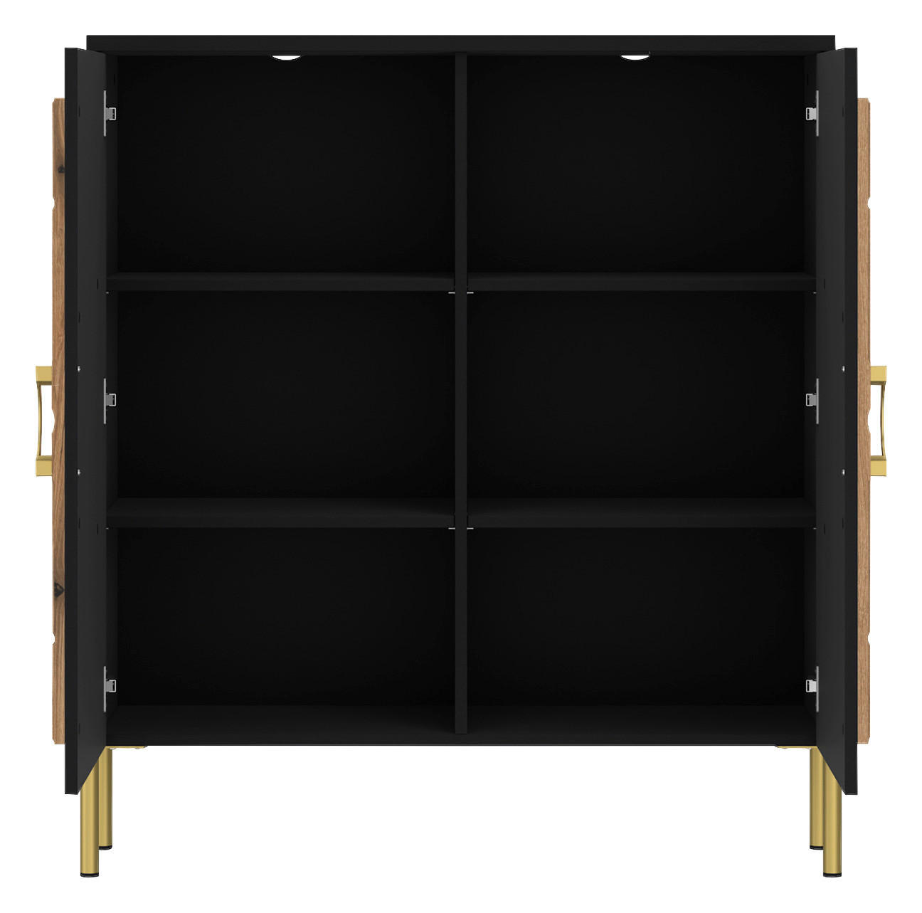 Kommode Hong Kong schwarz matt Eiche Evoke Oak Nachbildung B/H/T: ca. 100x113x38 cm Hong Kong - Eiche/schwarz (100,00/113,00/38,00cm)