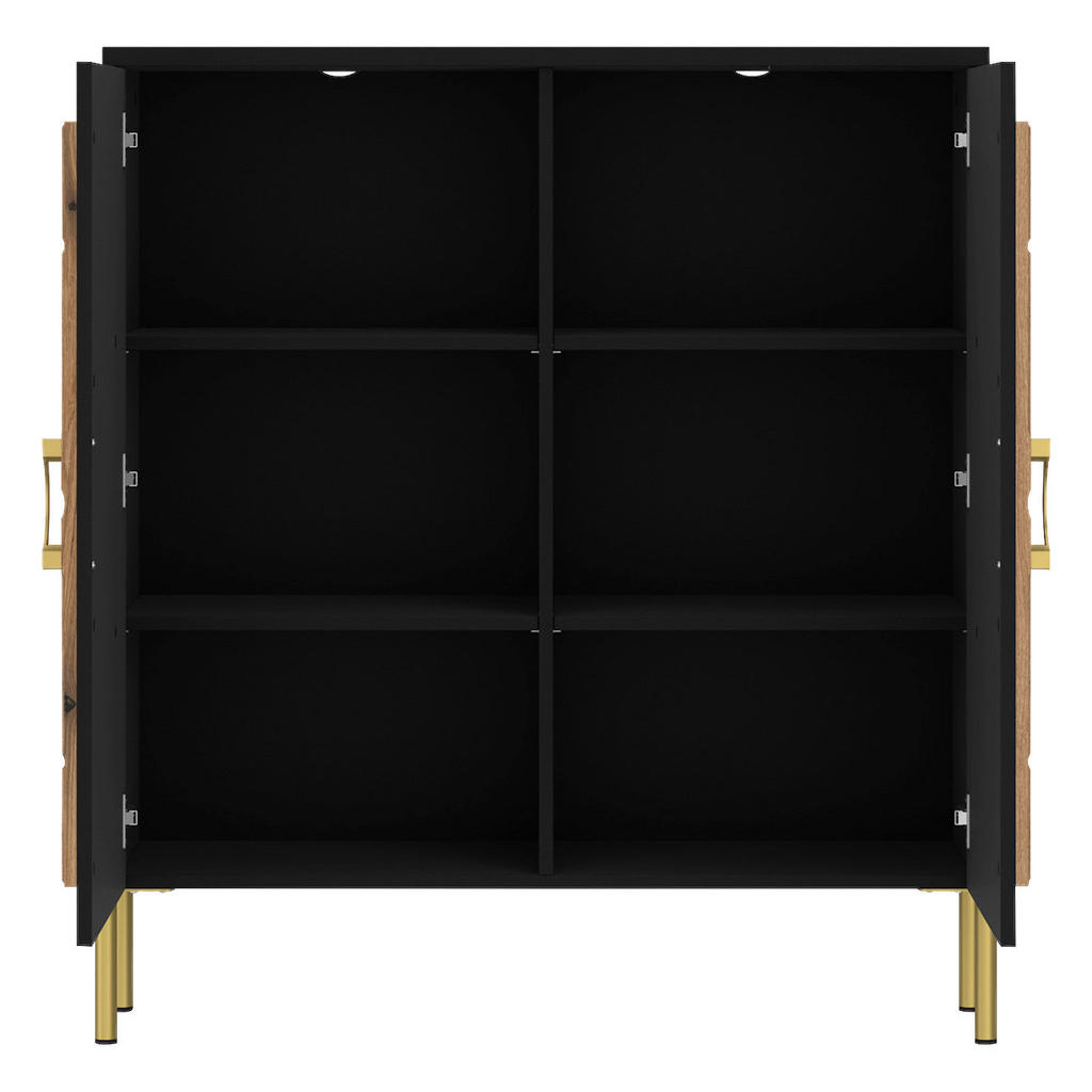 Thumbnail - Kommode Hong Kong schwarz matt Eiche Evoke Oak Nachbildung B/H/T: ca. 100x113x38 cm