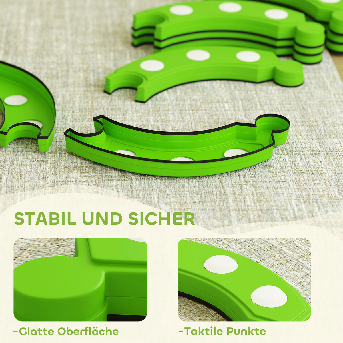 AIYAPLAY Kinder Schwebebalken grün B/H/L: ca. 101x7x101 cm Kinder_Schwebebalken - grün (101,00/101,00/7,00cm) - AIYAPLAY