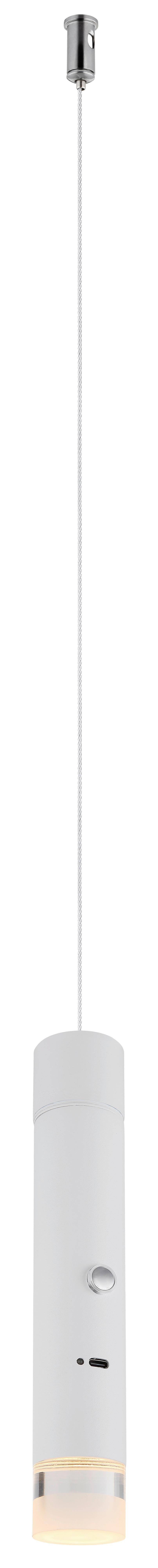 GLOBO LED-Hängeleuchte weiß klar Metall Acryl H/D: ca. 120x3,8 cm 1.0 Brennstellen PELO - klar/weiß (3,80/120,00cm) - GLOBO