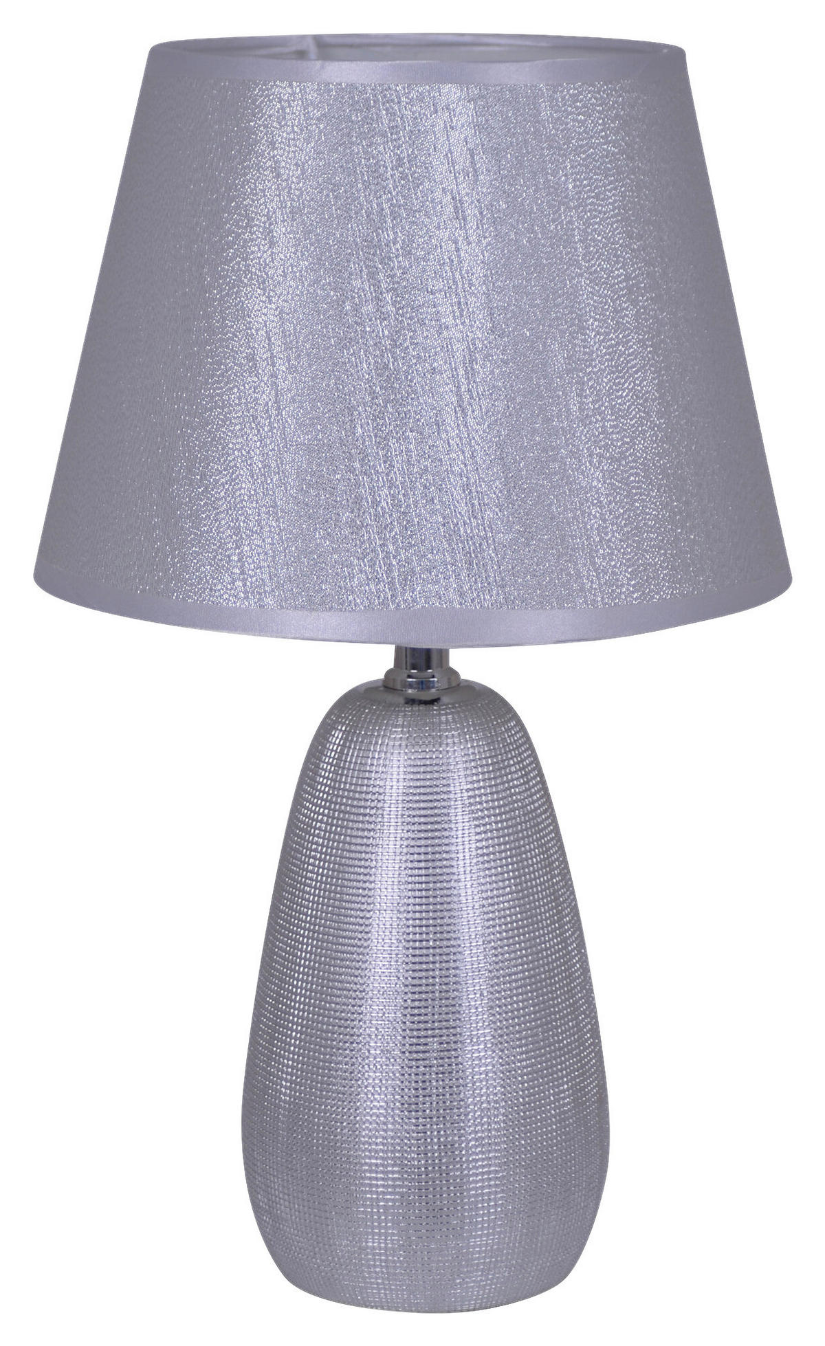Näve Leuchten Tischleuchte 3150359 silber Keramik B/H/T: ca. 10x37x10 cm E14 1 Brennstellen Simply Ceramics - silber (10,00/37,00/10,00cm) - Näve Leuchten