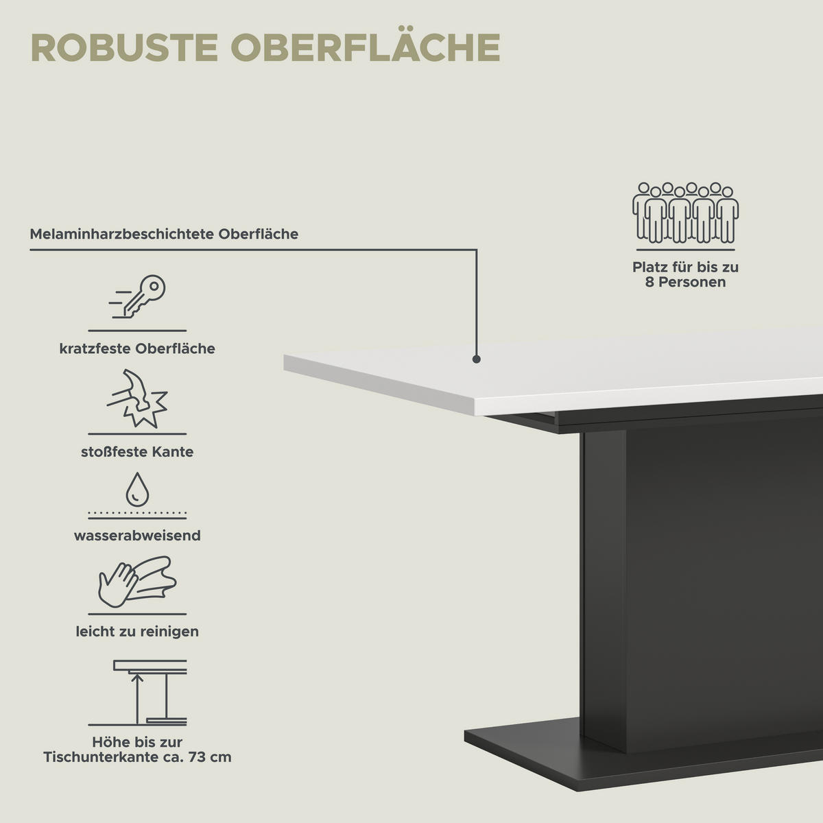 Esstisch MOTION grau B/H/T: ca. 150x76x90 cm MOTION - grau (150,00/76,00/90,00cm) - xonox.home