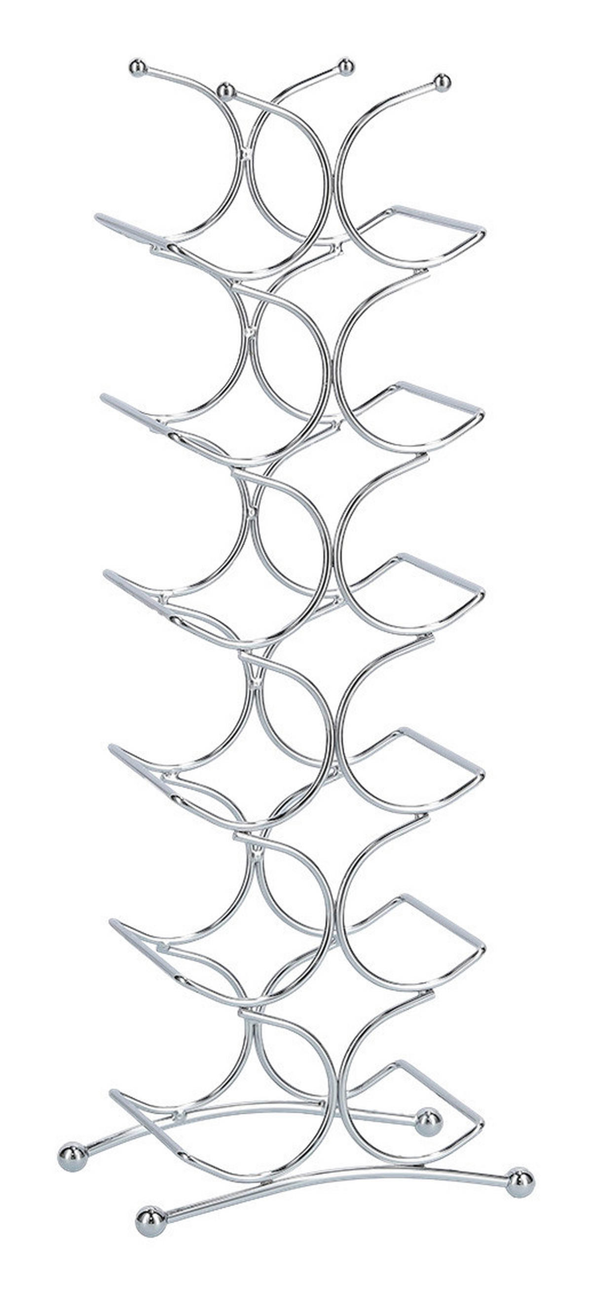 Zeller Weinregal silber Metall B/H/T: ca. 25x68x16 cm Weinregal_für_12_Flaschen - silber (25,00/68,00/16,00cm) - Zeller