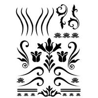 Dekosticker Ornament schwarz B/L: ca. 50x70 cm 2 tlg. Dekosticker Ornament Lilie - schwarz (50,00/70,00cm)