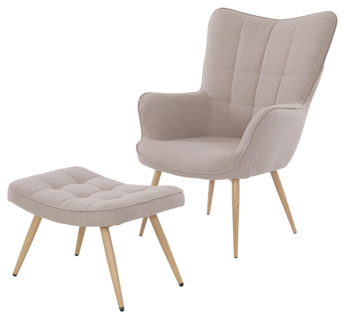 byLIVING Sessel UTA sand natur Stoff Metall B/H/T: ca. 72x97x80 cm UTA - sand/natur (72,00/97,00/80,00cm) - byLIVING