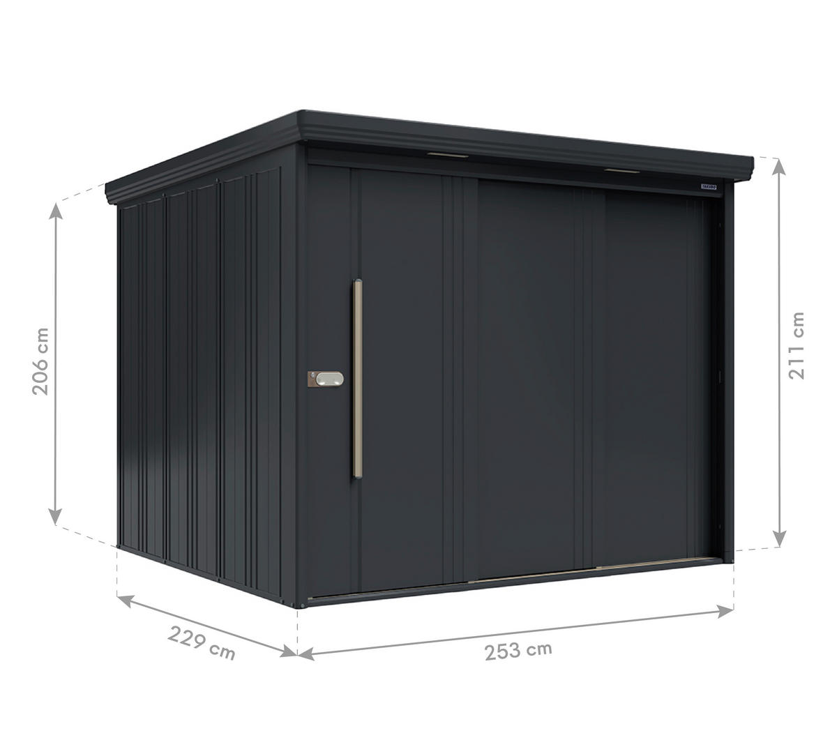 Takubo Gerätehaus Casa anthrazit B/H/L: ca. 253x211x229 cm Casa - anthrazit (229,00/253,00/211,00cm) - Takubo