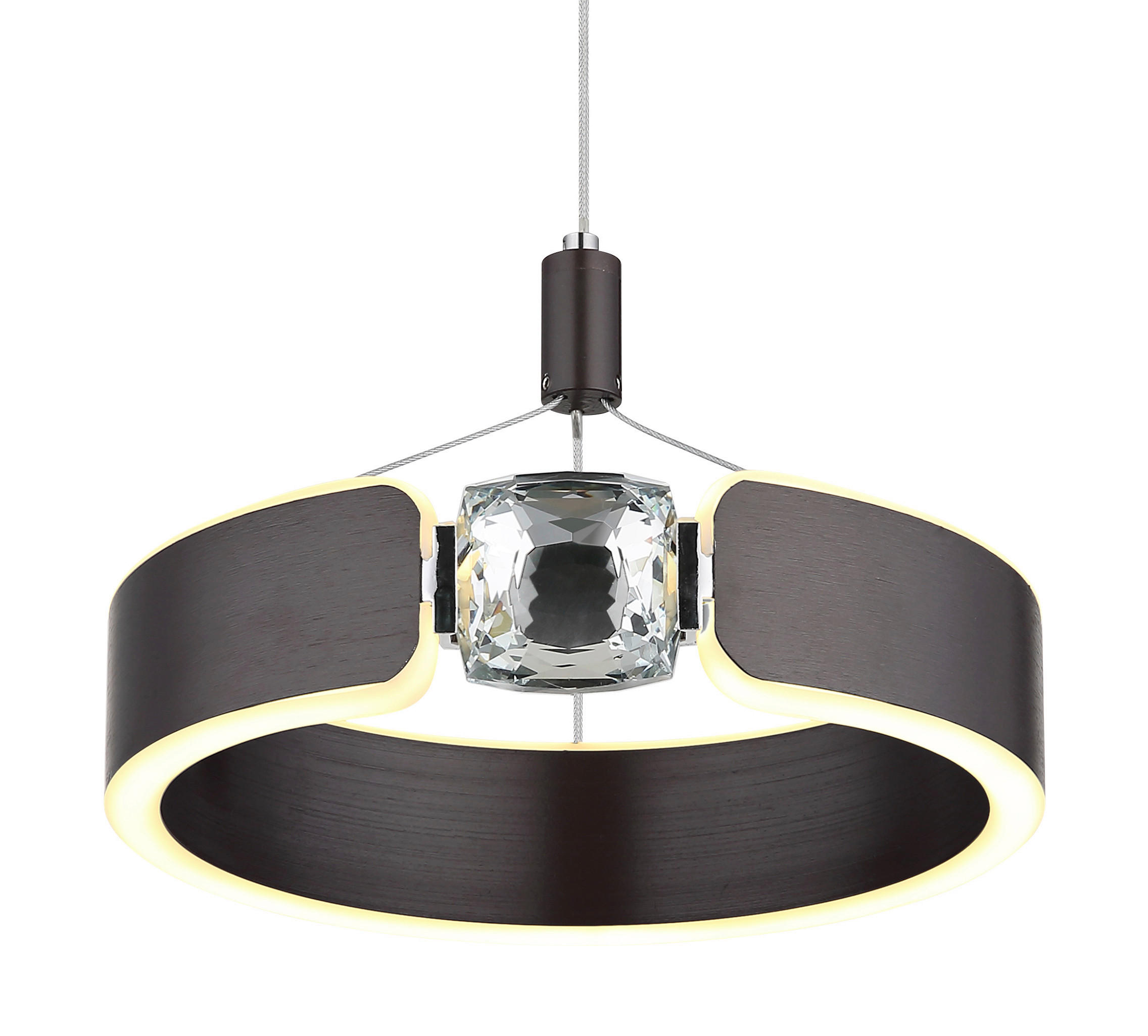 GLOBO LED-Pendelleuchte bronze Opal Metall Acryl H/L: ca. 125x22 cm LED-Pendelleuchte_Hendricks - Opal/bronze (22,00cm) - GLOBO