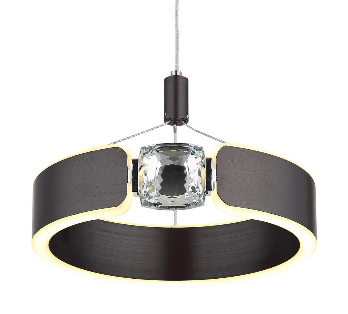 GLOBO LED-Pendelleuchte bronze Opal Metall Acryl H/L: ca. 125x22 cm LED-Pendelleuchte_Hendricks - Opal/bronze (22,00cm) - GLOBO