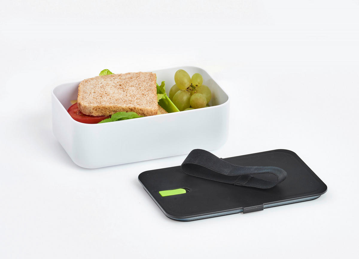 Zeller Lunch-Box weiß Lunch-Box - weiß/schwarz (19,00/12,00/6,50cm) - Zeller
