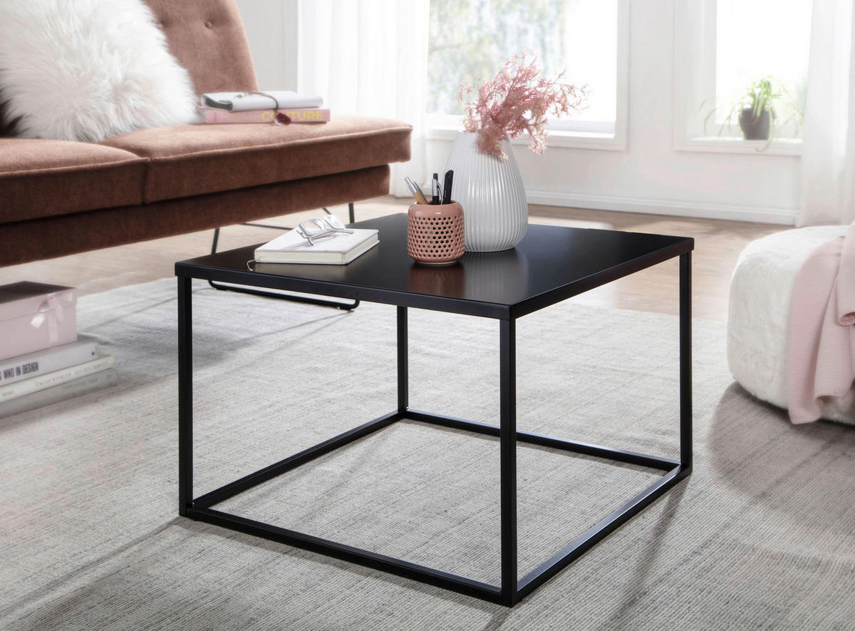 Couchtisch schwarz B/H/T: ca. 60x40x60 cm Couchtisch - schwarz (60,00/40,00/60,00cm) - Wohnling