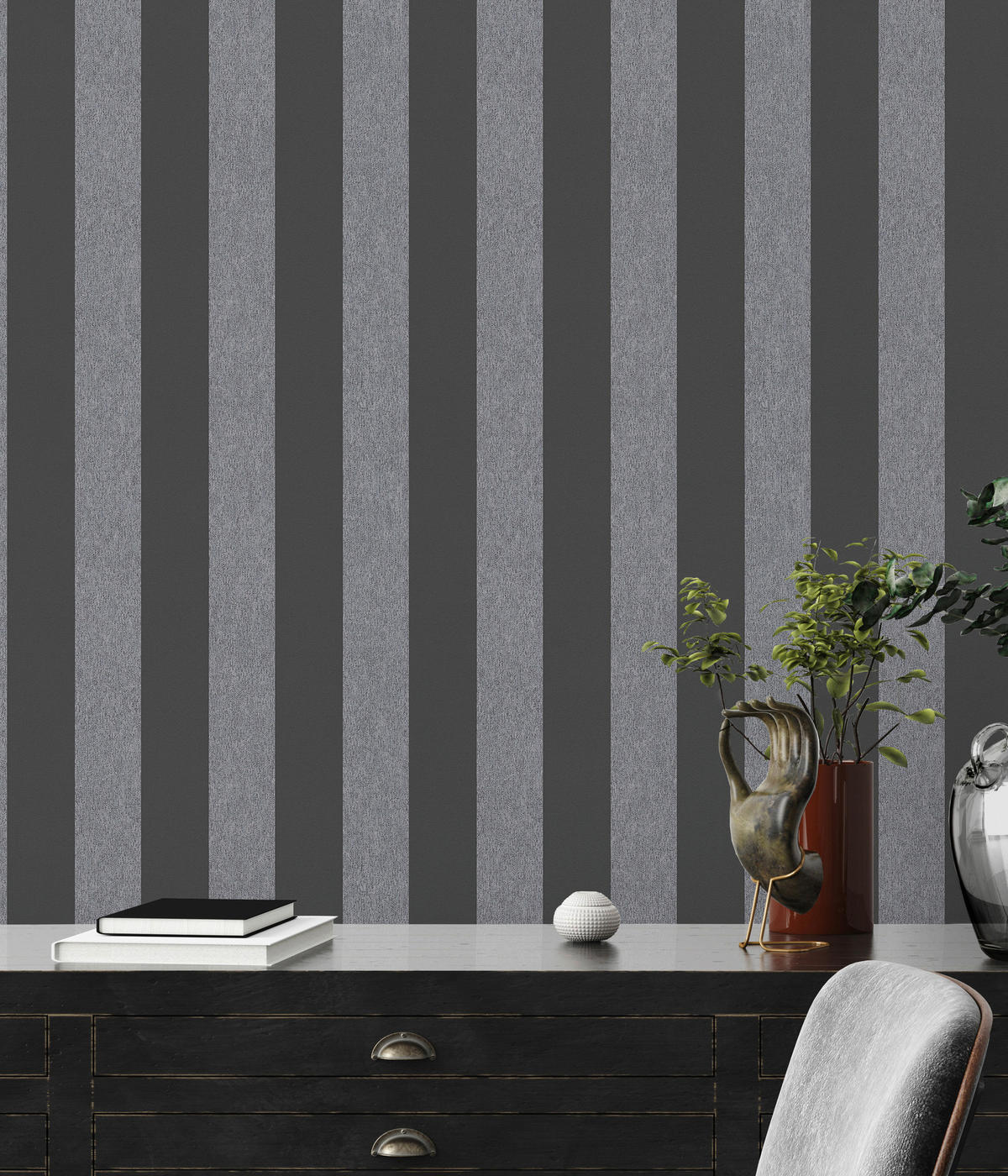 A.S.Creation Vliestapete Attractive 2 Streifen schwarz grau B/L: ca. 53x1005 cm Attractive 2 - schwarz/grau (53,00/1005,00cm) - A.S.Creation