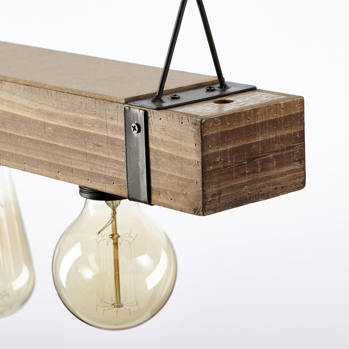Brilliant Pendelleuchte Woodhill 93725/76 schwarz braun Metall Holz B/H/T: ca. 80x110x8 cm E27 5 Brennstellen Woodhill - braun/schwarz (80,00/110,00/8,00cm) - Brilliant