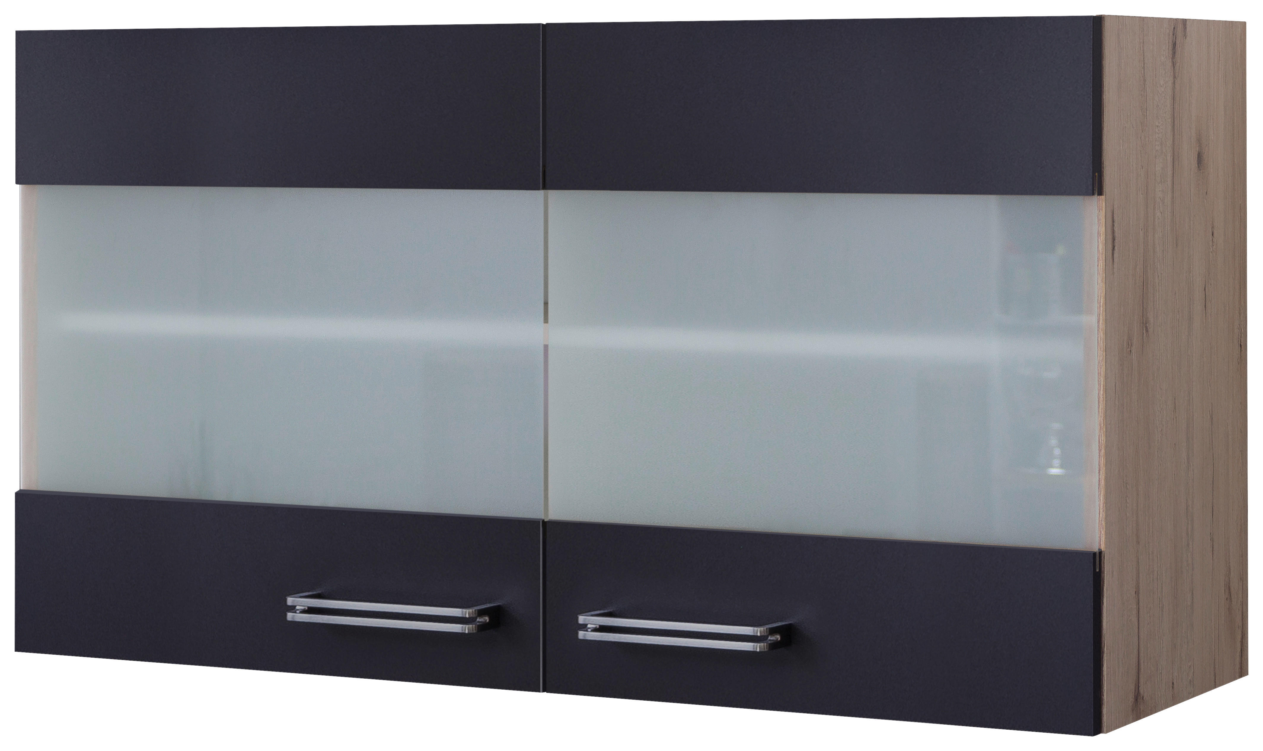 Hängeschrank Elva anthrazit strukturiert B/H/T: ca. 100x54,8x32 cm Elva - Eiche/anthrazit (100,00/54,80/32,00cm) - Flex-Well