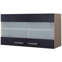Hängeschrank Elva anthrazit strukturiert B/H/T: ca. 100x54,8x32 cm Elva - Eiche/anthrazit (100,00/54,80/32,00cm) - Flex-Well