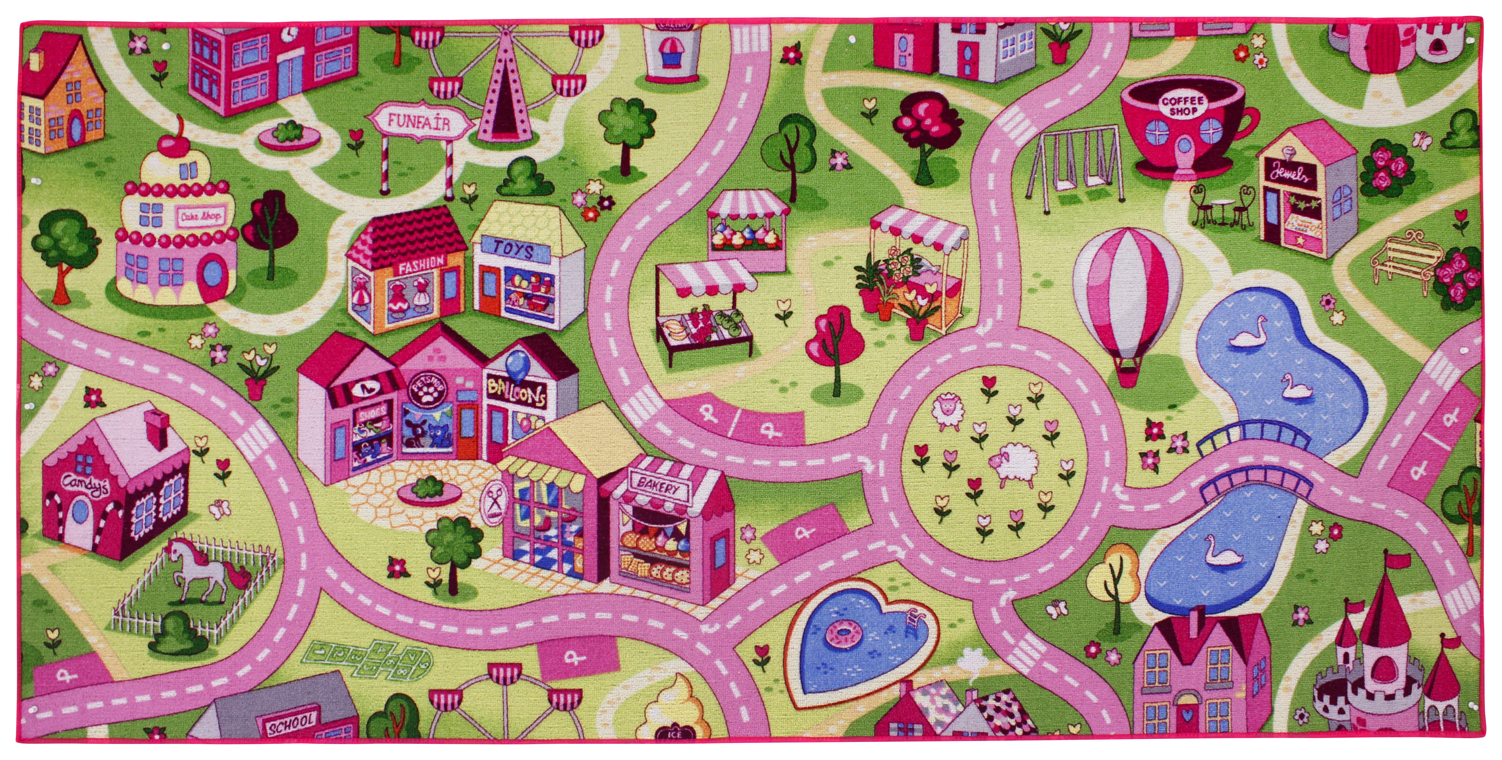 Kinderteppich Sweet Town pink B/L: ca. 95x200 cm Sweet Town - pink (95,00/200,00cm)
