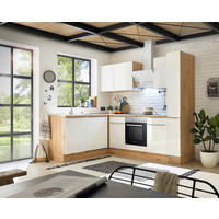 Respekta Winkelküche Marleen weiß Hochglanz B/H/T: ca. 250x211x170 cm Marleen - Eiche/weiß (250,00/211,00/170,00cm) - Respekta