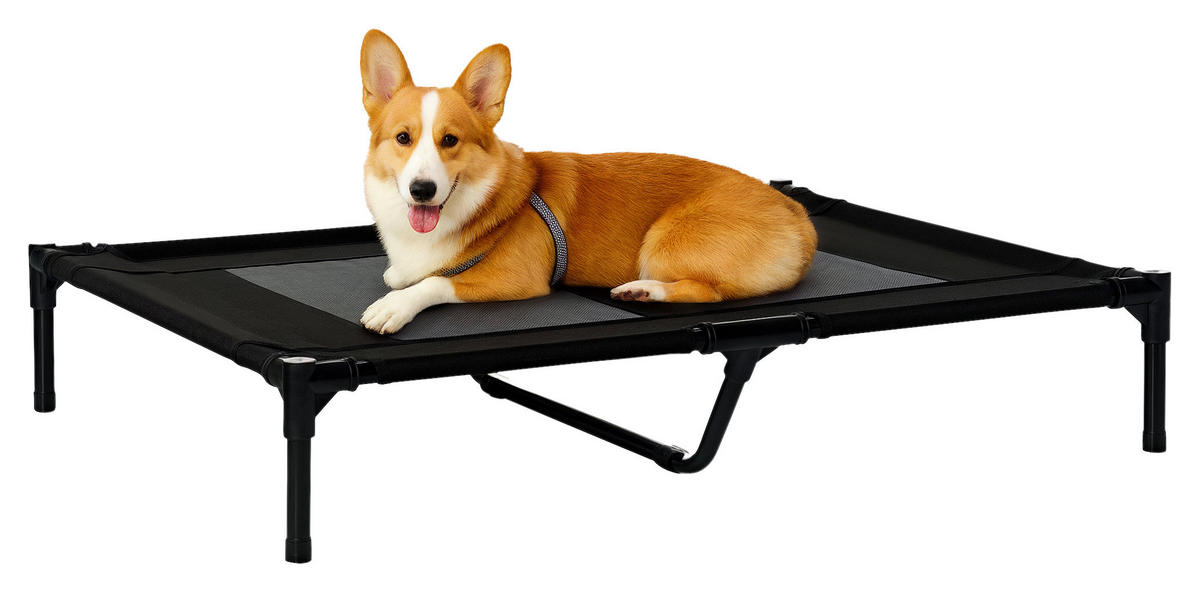 PawHut Hundeliege schwarz Metall B/H/L: ca. 76x18x92 cm Hundeliege - schwarz (92,00/76,00/18,00cm) - PawHut