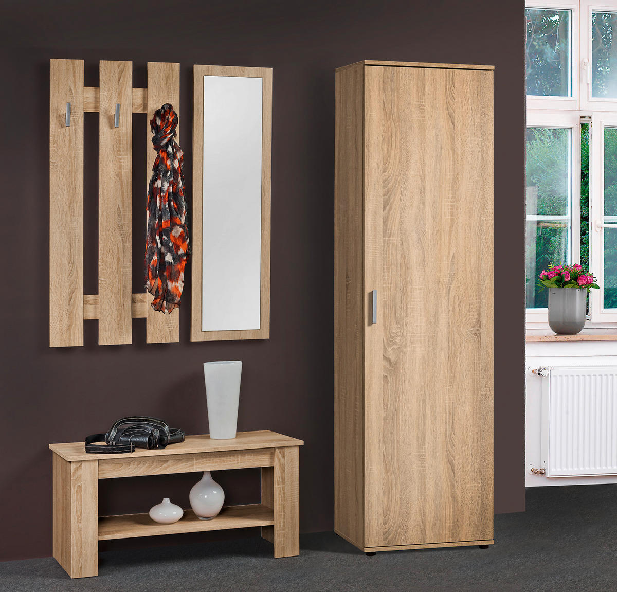 Garderobenset Lupo Eiche Sonoma Nachbildung B/H/T: ca. 90x154x33 cm Lupo - Eiche (90,00/154,00/33,00cm)