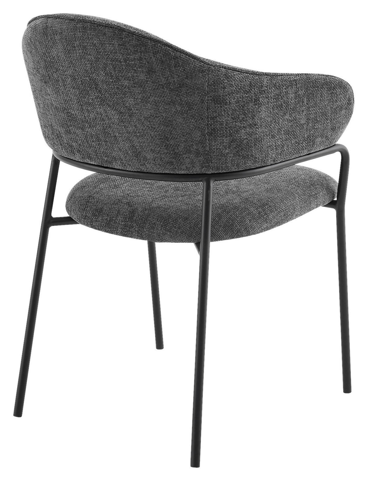 Stuhl CURVE schwarz grau Metall Stoff B/H/T: ca. 60x86x58 cm CURVE - schwarz/grau (60,00/86,00/58,00cm) - byLIVING