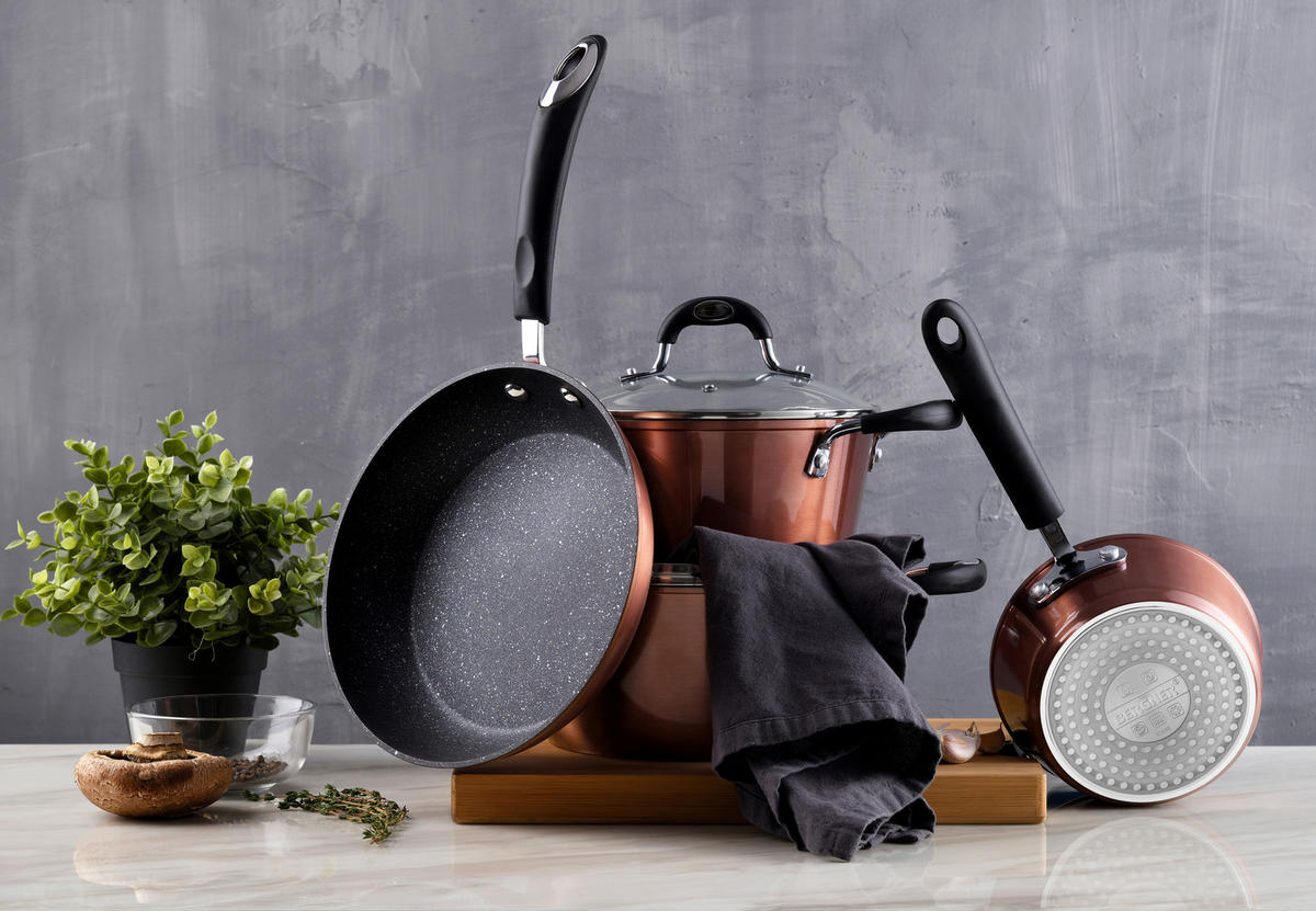 BERGNER Topfset Copper+ Kupfer Aluminium 5 tlg. Copper+ - Kupfer - BERGNER