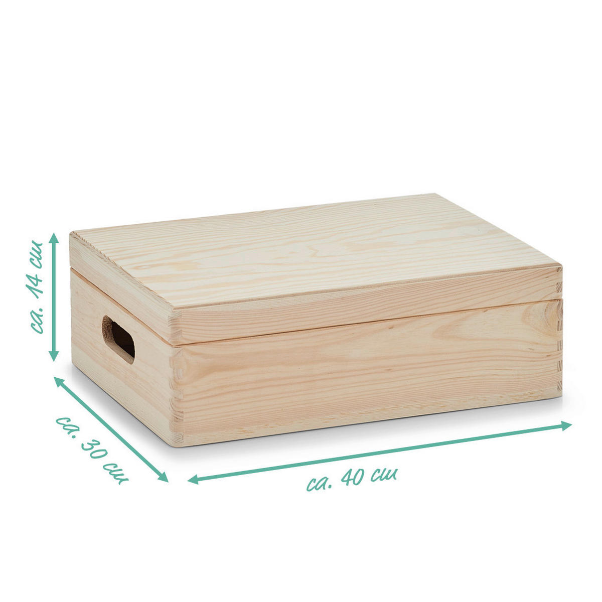 Zeller Allzweckkiste natur Kiefer B/H/L: ca. 40x14x30 cm Allzweckkiste_mit_Deckel - natur (30,00/40,00/14,00cm) - Zeller
