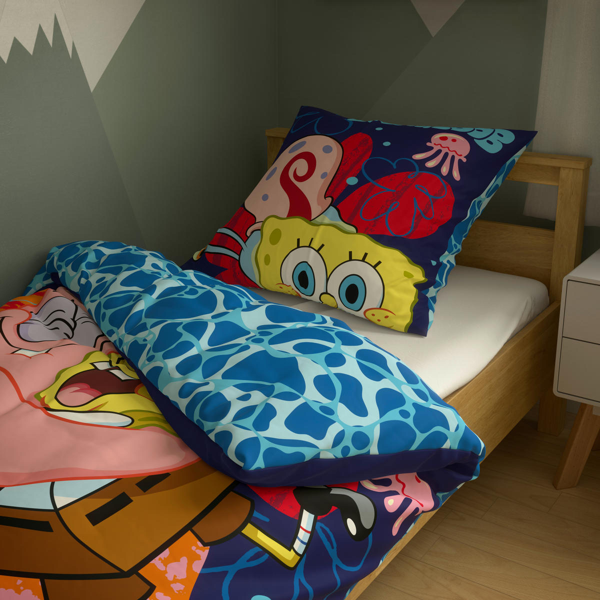 Microfaser Bettwäsche Bettwäsche Spongebob 135x200 - bunt (135,00/200,00cm) - Spongebob