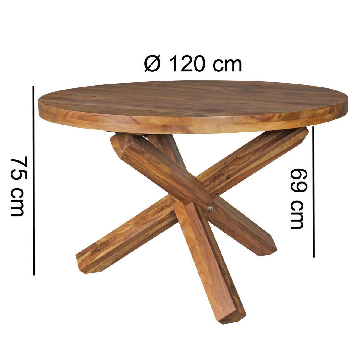 Esstisch natur H/D: ca. 75x120 cm Esszimmertisch - natur (120,00/75,00cm) - Wohnling