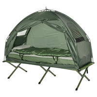 Outsunny Campingbett dunkelgrün Polyester-Mischgewebe B/H/L: ca. 78x118x193 cm Campingbett_4_in_1_Set - dunkelgrün (193,00/78,00/118,00cm) - Outsunny