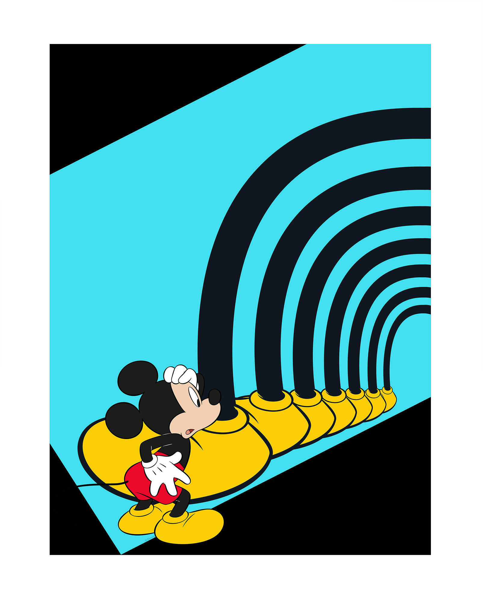 Komar Poster Mickey Mouse Foot Tunnel Disney B/L: ca. 40x50 cm günstig online kaufen