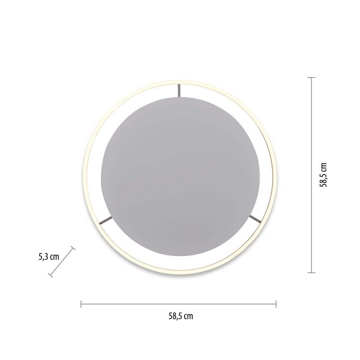 Just Light LED-Deckenleuchte RITUS 15392-95 weiß Alu Metall H/D: ca. 5,3x58,5 cm 1 Brennstellen RITUS - weiß/Alu (58,50/5,30cm) - Just Light