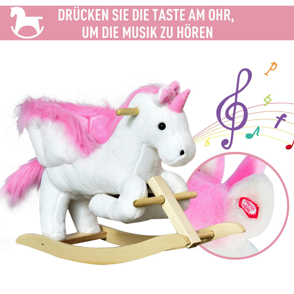 HOMCOM Schaukeltier B/H/L: ca. 32x55x65 cm Schaukeltier - (65,00/32,00/55,00cm) - HOMCOM