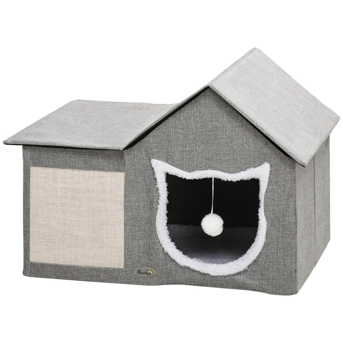 PawHut Katzen-Zubehör grau Polypropylen B/H/L: ca. 41x65x45,5 cm Katzenhöhle - grau (45,50/41,00/65,00cm) - PawHut