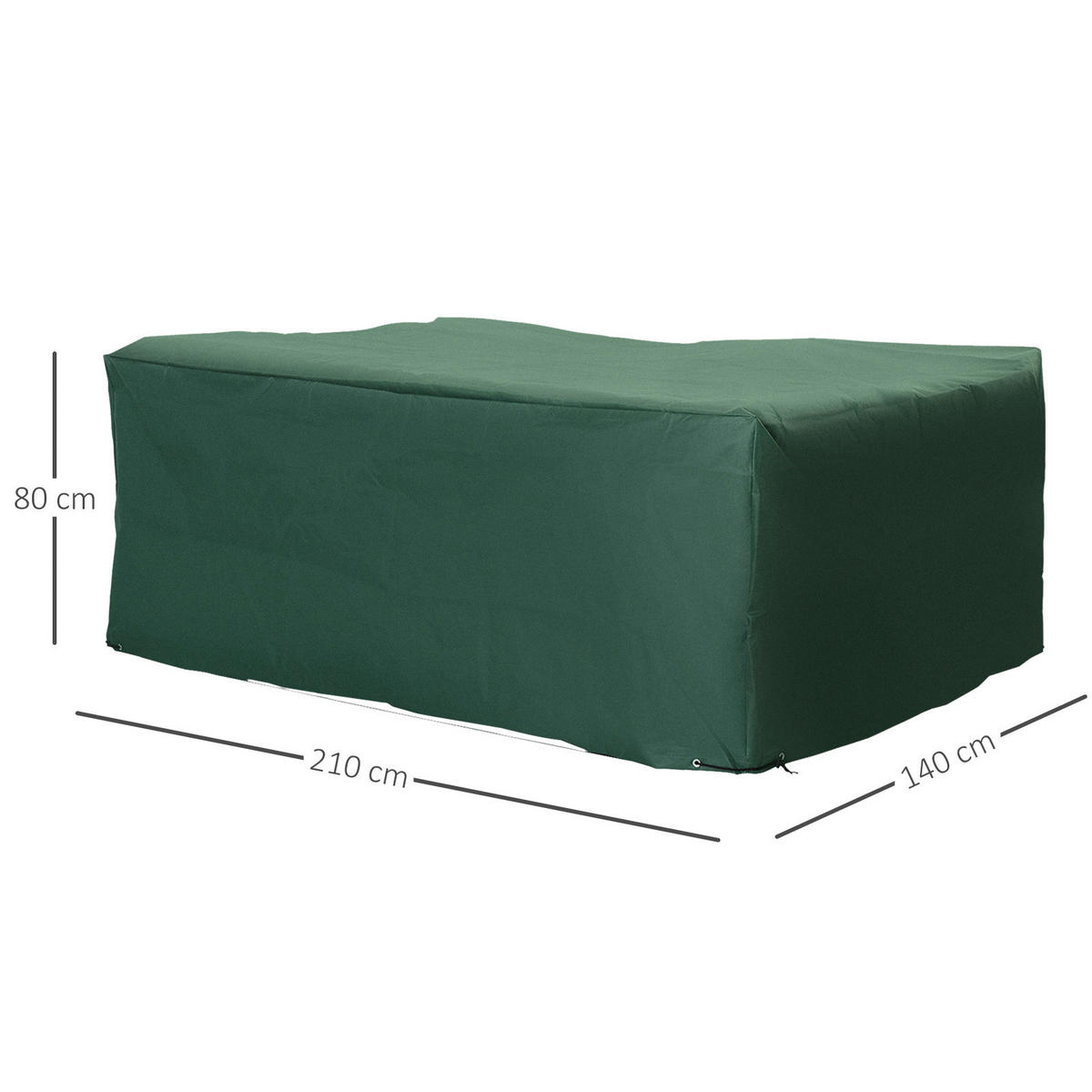 Outsunny Abdeckhaube Abdeckhaube - grün (140,00/210,00cm) - Outsunny