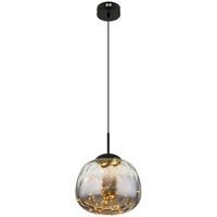 GLOBO LED-Pendelleuchte Firefly 15642 schwarz Metall Rauchglas D: ca. 30 cm Firefly - schwarz (30,00cm) - GLOBO
