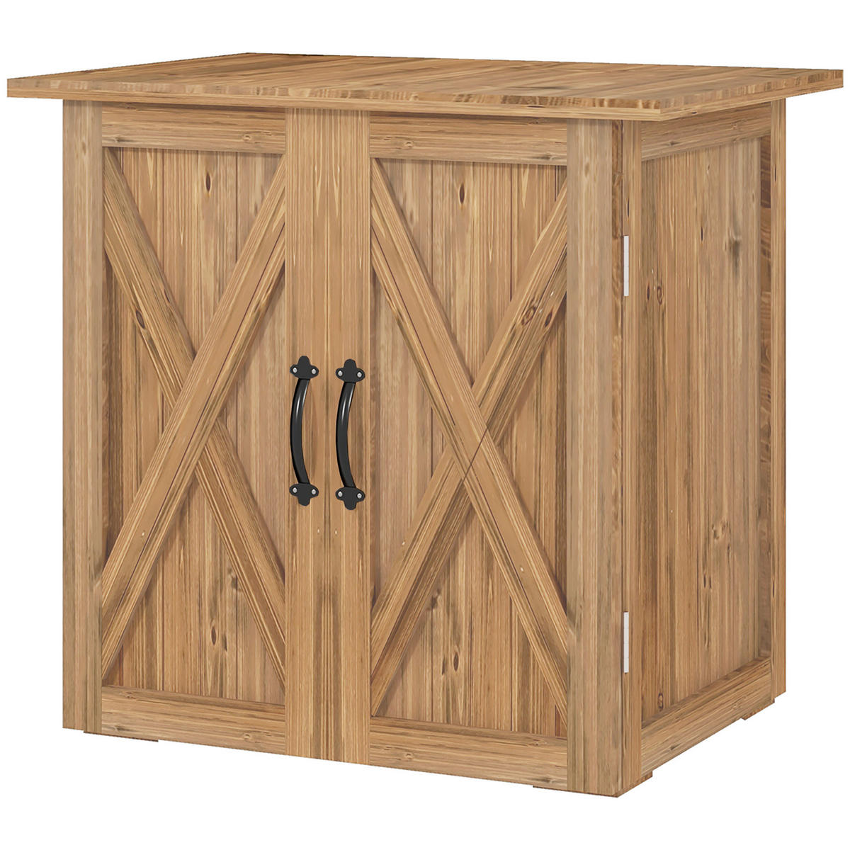 Outsunny Gartenschuppen braun Holz B/H/L: ca. 55x72x77 cm Gartenschuppen - braun (77,00/55,00/72,00cm) - Outsunny