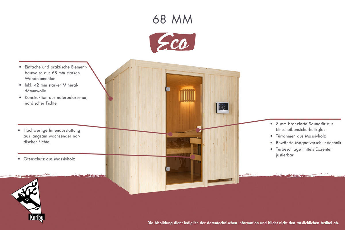 Karibu Sauna Ervin Front B/H/T: ca. 231x198x231 cm Ervin Front - (231,00/198,00/231,00cm) - Karibu