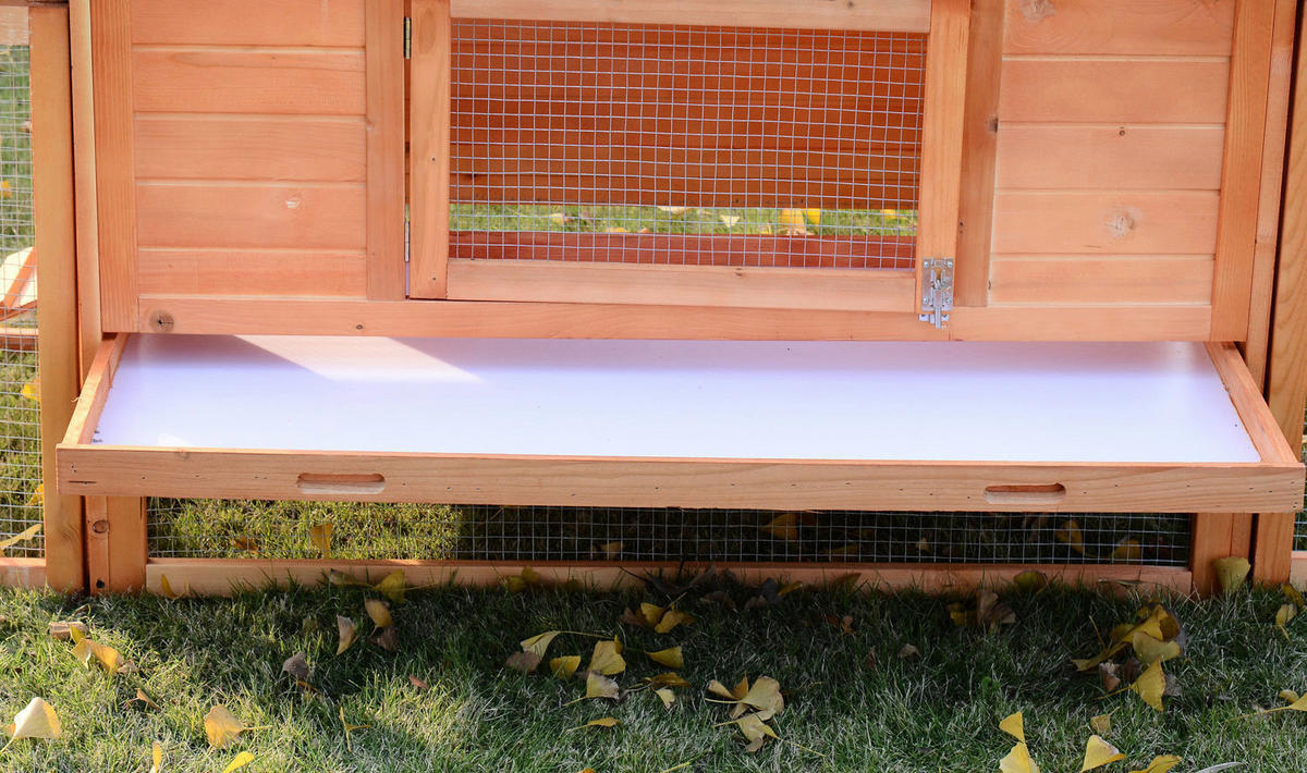 PawHut Kaninchenstall braun Holz B/H/L: ca. 68x87x310 cm Kaninchenstall - braun/grün (310,00/68,00/87,00cm) - PawHut