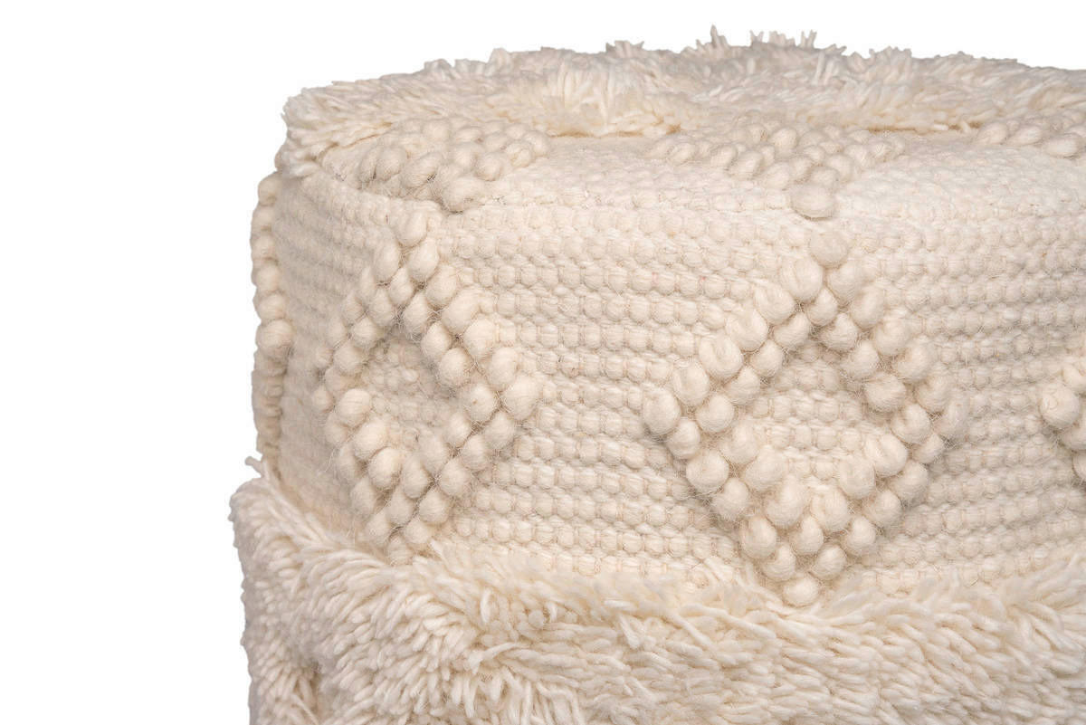 360 Living Hocker Bohist 100 natur Baumwolle Holz H/D: ca. 50x38 cm Bohist 100 - natur (38,00/50,00cm) - 360 Living