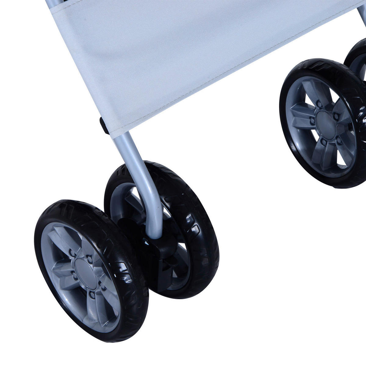 PawHut Hundewagen grau Polyester-Mischgewebe B/H/L: ca. 36x52x55 cm Hundewagen - schwarz/grau (55,00/36,00/52,00cm) - PawHut