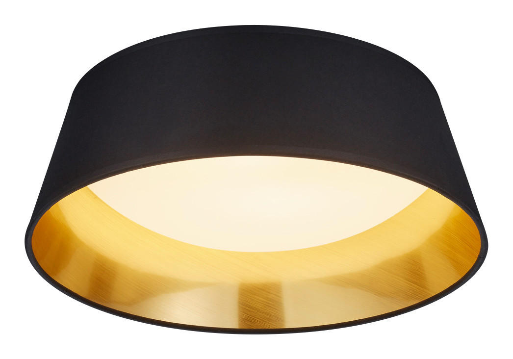 Reality LED-Deckenleuchte R62871279 schwarz gold Stoff Kunststoff H/D: ca. 12x34 cm LED-Deckenleuchte_Ponts - gold/schwarz (34,00/12,00cm) - Reality
