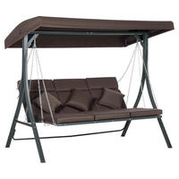 Outsunny Hollywoodschaukel schwarz Eisen B/H/L: ca. 118x168x198 cm Hollywoodschaukel - braun/schwarz (198,00/118,00/168,00cm) - Outsunny