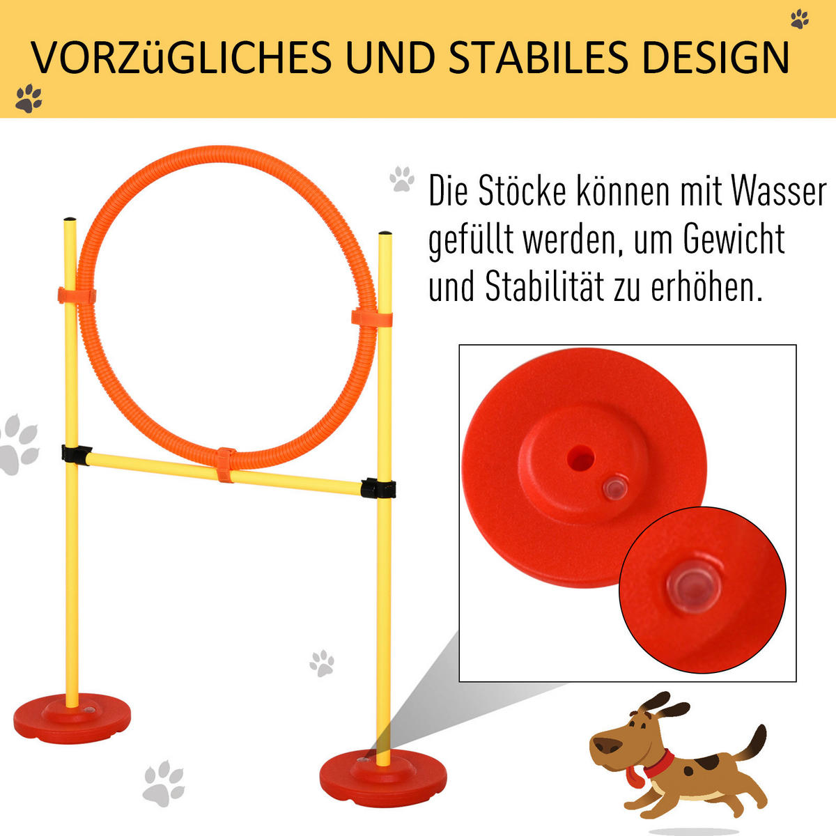 PawHut Agility gelb Kunststoff B/H/L: ca. 128x100x105 cm Agility - gelb (105,00/128,00/100,00cm) - PawHut