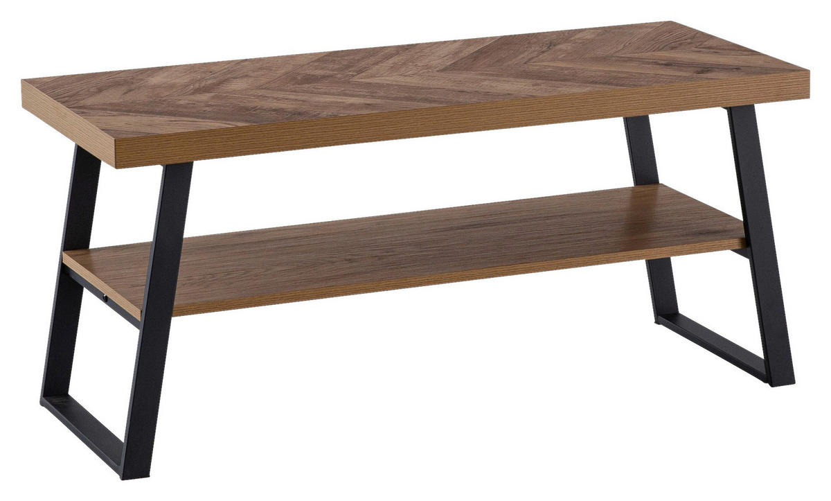 Couchtisch Eiche Optik schwarz B/H/T: ca. 100x41x40 cm Couchtisch - Eiche/schwarz (100,00/41,00/40,00cm) - Wohnling