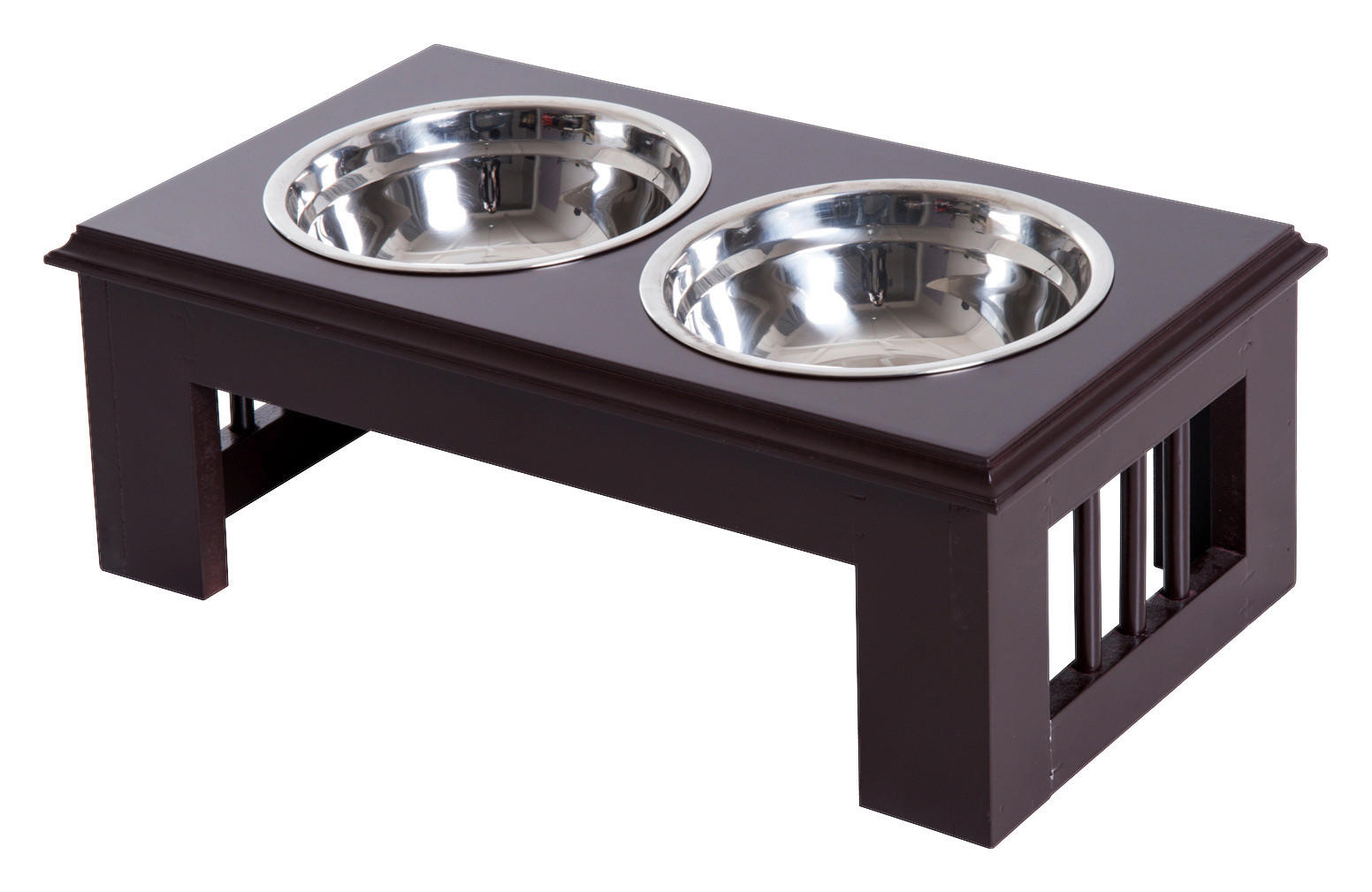 PawHut Futternapferhöhung dunkelbraun MDF B/H/T: ca. 44x15x24 cm Futternapferhöhung - dunkelbraun (44,00/15,00/24,00cm) - PawHut