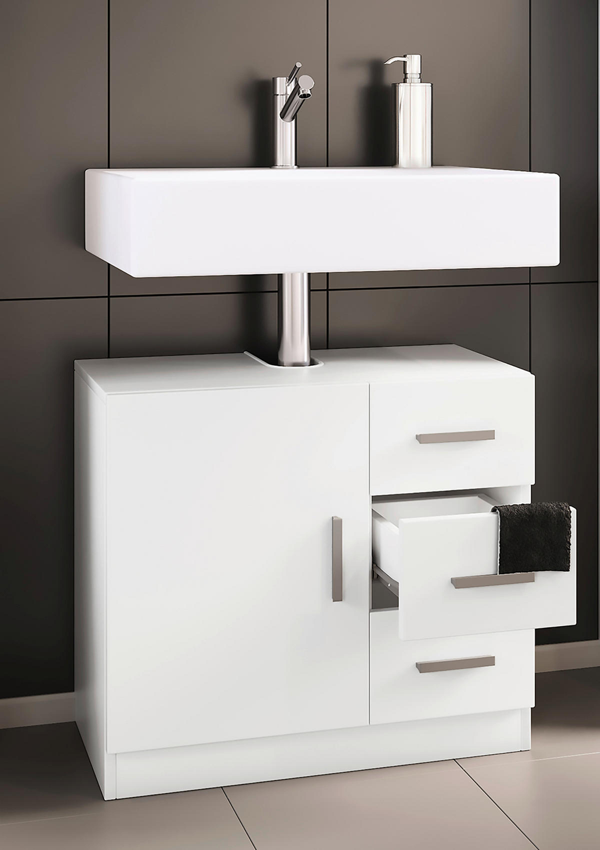 waschbeckenunterschrank zalo weiß b/h/t: ca. 63x56x30 cm