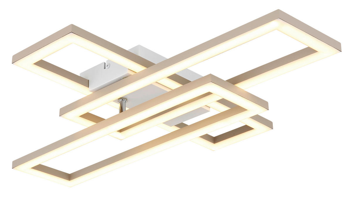 GLOBO Deckenleuchte Opal sand weiß Kunststoff B/H/L: ca. 40x7,5x55 cm 1 Brennstellen Wilton - sand/weiß (55,00/40,00/7,50cm) - GLOBO