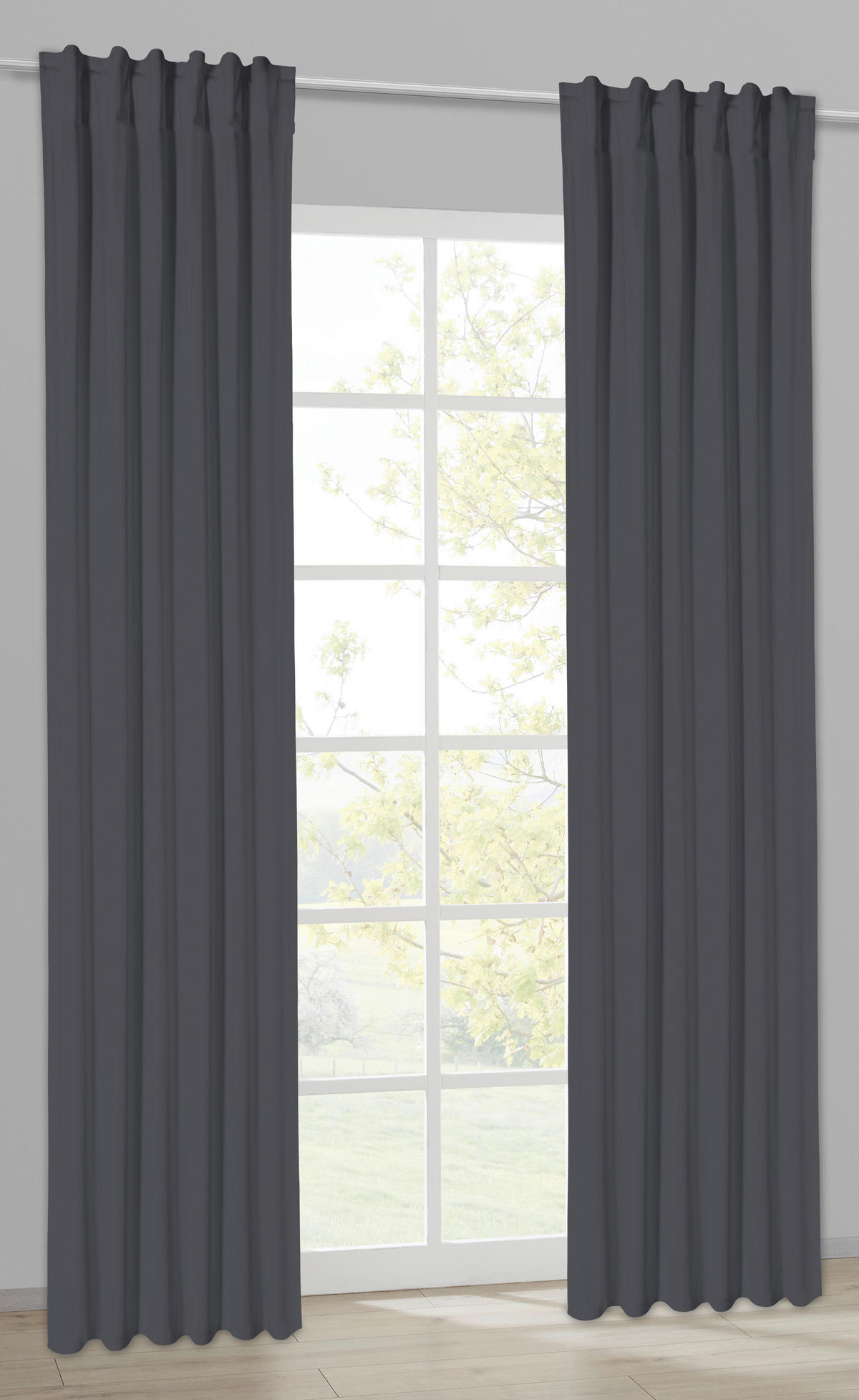 Verdunklungsvorhang Tim schwarz B/L: ca. 135x245 cm Tim - schwarz/anthrazit (135,00/245,00cm) - Sensation