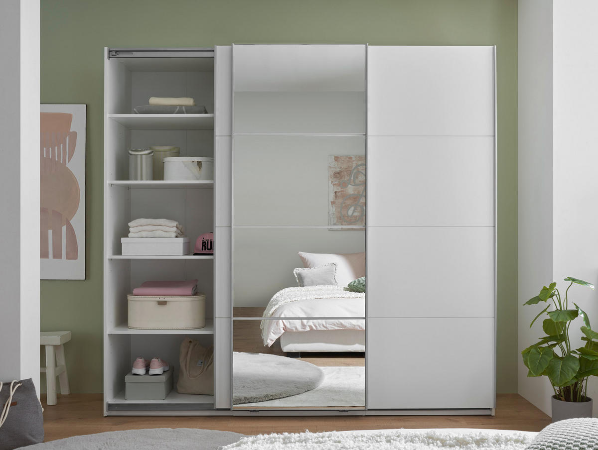weiß B/H/T: ca. 215x204x60 cm Carano Schwebetürenschrank - weiß (215,00/204,00/60,00cm)